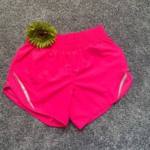 Hot pink athletic shorts